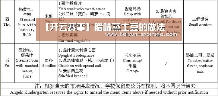 【开云赛事】腊味蒸土豆的做法(图1) 开云足球